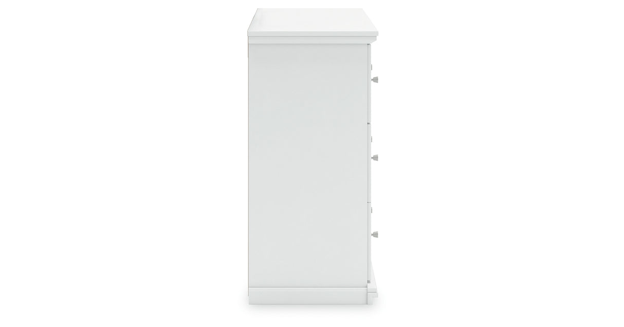 Bostwick Shoals Twin Panel Bed with Dresser in White from Ashley - Luna Furniture