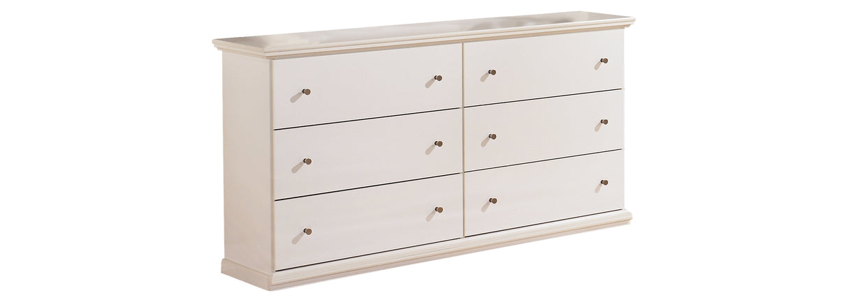 Bostwick Shoals Twin Panel Bed with Dresser and Nightstand in White from Ashley - Luna Furniture