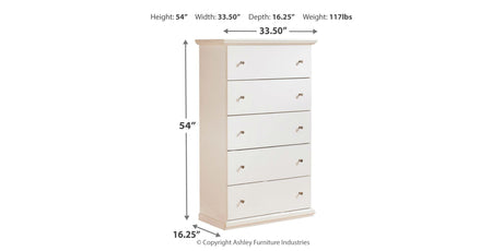 Bostwick Shoals White Chest of Drawers from Ashley - Luna Furniture
