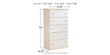 Bostwick Shoals King Panel Bed with Mirrored Dresser, Chest and Nightstand in White from Ashley - Luna Furniture
