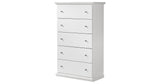 Bostwick Shoals Twin Panel Bed with Mirrored Dresser and Chest in White from Ashley - Luna Furniture