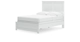 Bostwick Shoals Full Panel Bed with Mirrored Dresser in White from Ashley - Luna Furniture