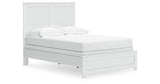 Bostwick Shoals Full Panel Bed with Mirrored Dresser and Nightstand in White from Ashley - Luna Furniture