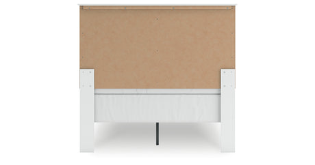 Bostwick Shoals Full Panel Bed with Mirrored Dresser in White from Ashley - Luna Furniture