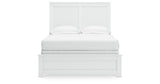Bostwick Shoals Full Panel Bed with Mirrored Dresser and Nightstand in White from Ashley - Luna Furniture