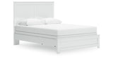 Bostwick Shoals Queen Panel Bed with Mirrored Dresser and Nightstand in White from Ashley - Luna Furniture