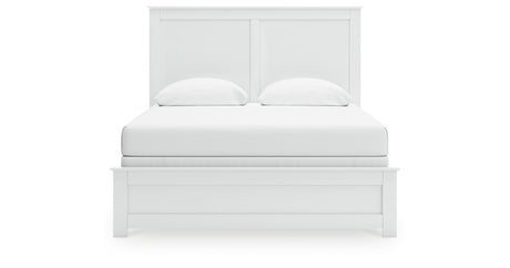 Bostwick Shoals Queen Panel Bed with Mirrored Dresser and Nightstand in White from Ashley - Luna Furniture