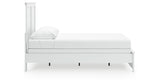 Bostwick Shoals Queen Panel Bed with Mirrored Dresser and 2 Nightstands in White from Ashley - Luna Furniture