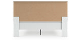 Bostwick Shoals King Panel Bed with Mirrored Dresser in White from Ashley - Luna Furniture