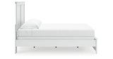 Bostwick Shoals King Panel Bed with Mirrored Dresser and Nightstand in White from Ashley - Luna Furniture