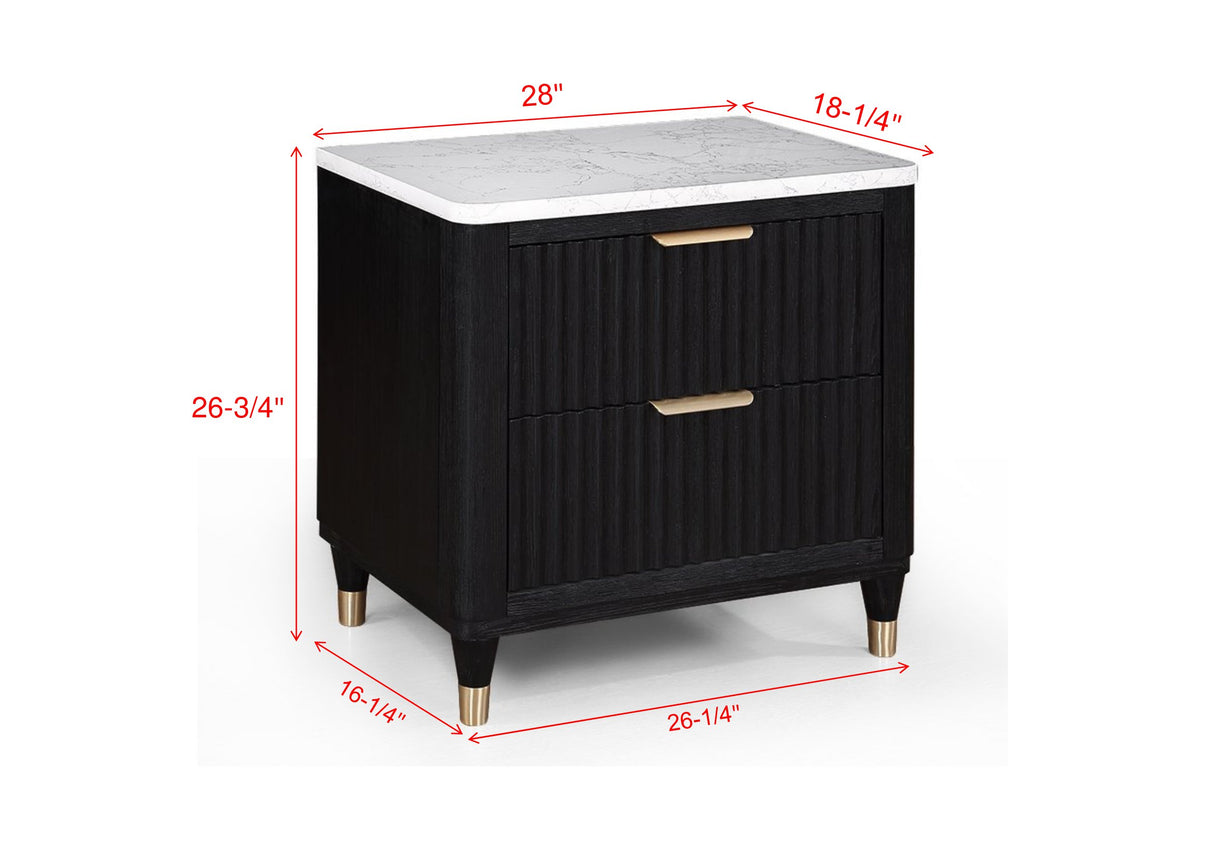 Kara Black Nightstand from Crown Mark - Luna Furniture