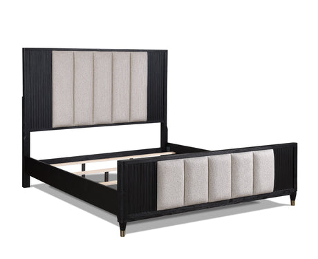 Kara Black King Panel Bed from Crown Mark - Luna Furniture