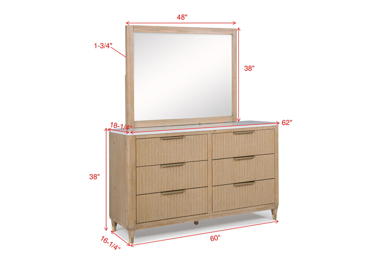 Kara Cerused Natural Dresser from Crown Mark - Luna Furniture
