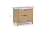Kara Cerused Natural Nightstand from Crown Mark - Luna Furniture