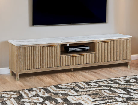 Kara Cerused Natural TV Stand from Crown Mark - Luna Furniture
