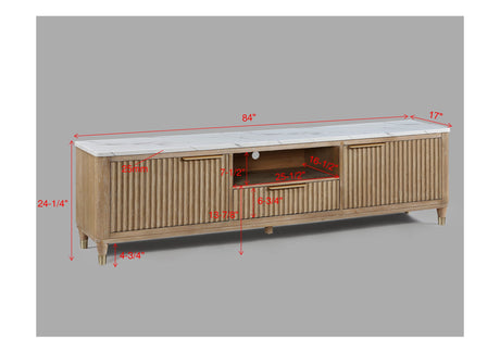 Kara Cerused Natural TV Stand from Crown Mark - Luna Furniture