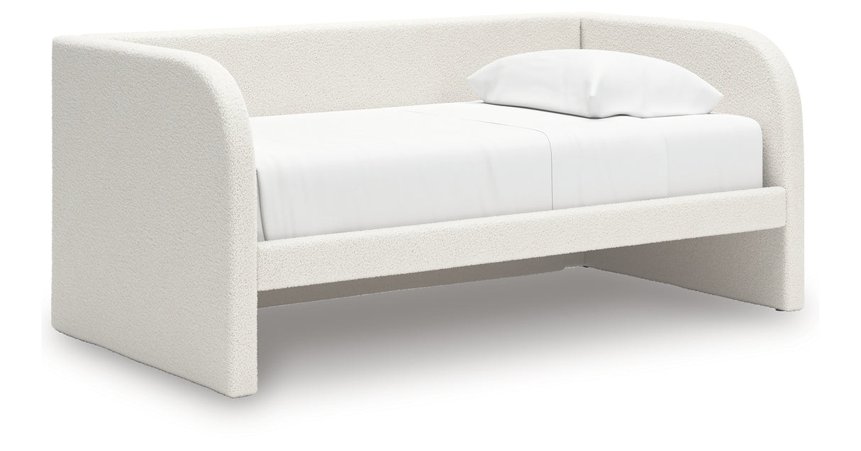Arloster Tan/White Twin Upholstered Day Bed from Ashley - Luna Furniture