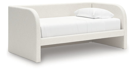 Arloster Tan/White Twin Upholstered Day Bed from Ashley Furniture - Luna Furniture