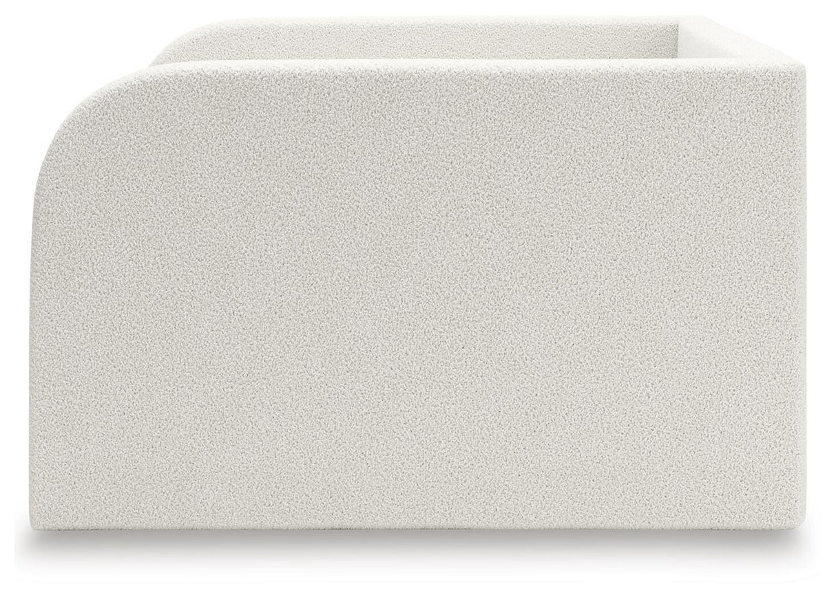 Arloster Tan/White Full Upholstered Daybed, Dresser and Mirror from Ashley Furniture - Luna Furniture