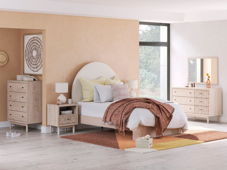 Arloster Tan/White Upholstered Platform Youth Bedroom Set from Ashley - Luna Furniture