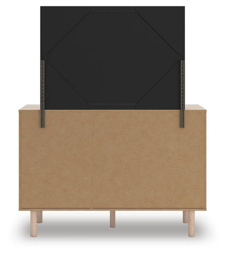 Arloster Tan/White Full Upholstered Daybed, Dresser and Mirror from Ashley Furniture - Luna Furniture