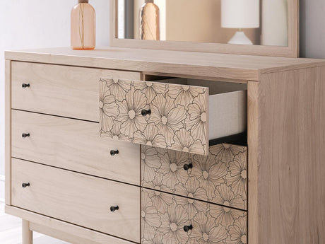 Arloster Full Upholstered Panel Bed, Dresser and Mirror from Ashley Furniture - Luna Furniture