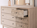 Arloster Tan/White Full Upholstered Daybed, Dresser and Mirror from Ashley Furniture - Luna Furniture