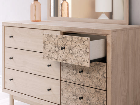 Arloster Tan/White Full Upholstered Daybed, Dresser and Mirror from Ashley Furniture - Luna Furniture