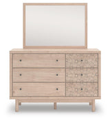 Arloster Tan/White Full Upholstered Daybed, Dresser and Mirror from Ashley Furniture - Luna Furniture
