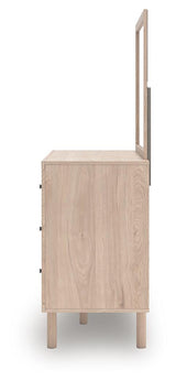 Arloster Twin Upholstered Panel Bed, Dresser and Mirror from Ashley Furniture - Luna Furniture
