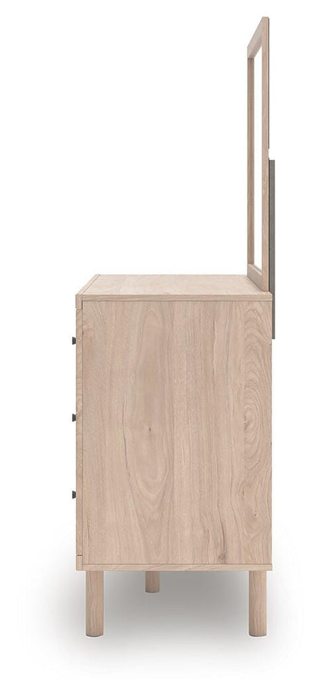 Arloster Twin Upholstered Panel Bed, Dresser and Mirror from Ashley Furniture - Luna Furniture