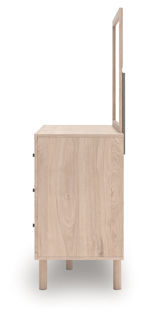 Arloster Twin Upholstered Panel Bed, Dresser and Mirror from Ashley Furniture - Luna Furniture