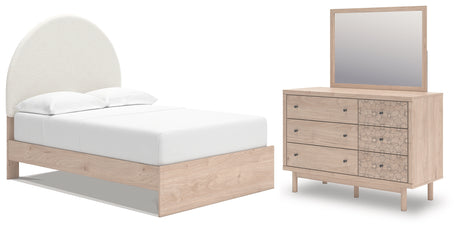 Arloster Full Upholstered Panel Bed, Dresser and Mirror from Ashley Furniture - Luna Furniture