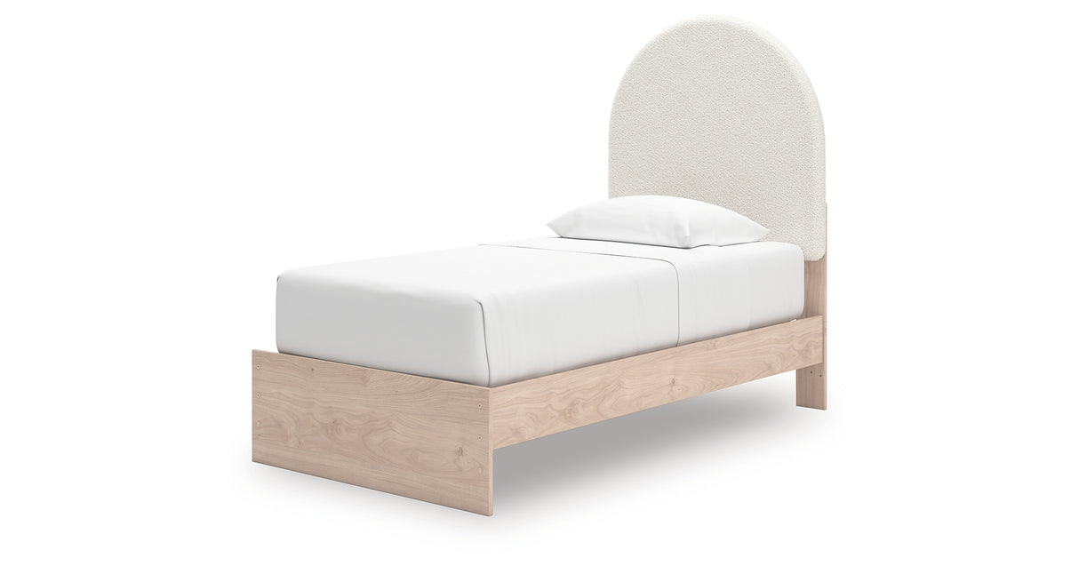 Arloster Tan/White Twin Upholstered Storage Bed with 2 Drawers from Ashley Furniture - Luna Furniture
