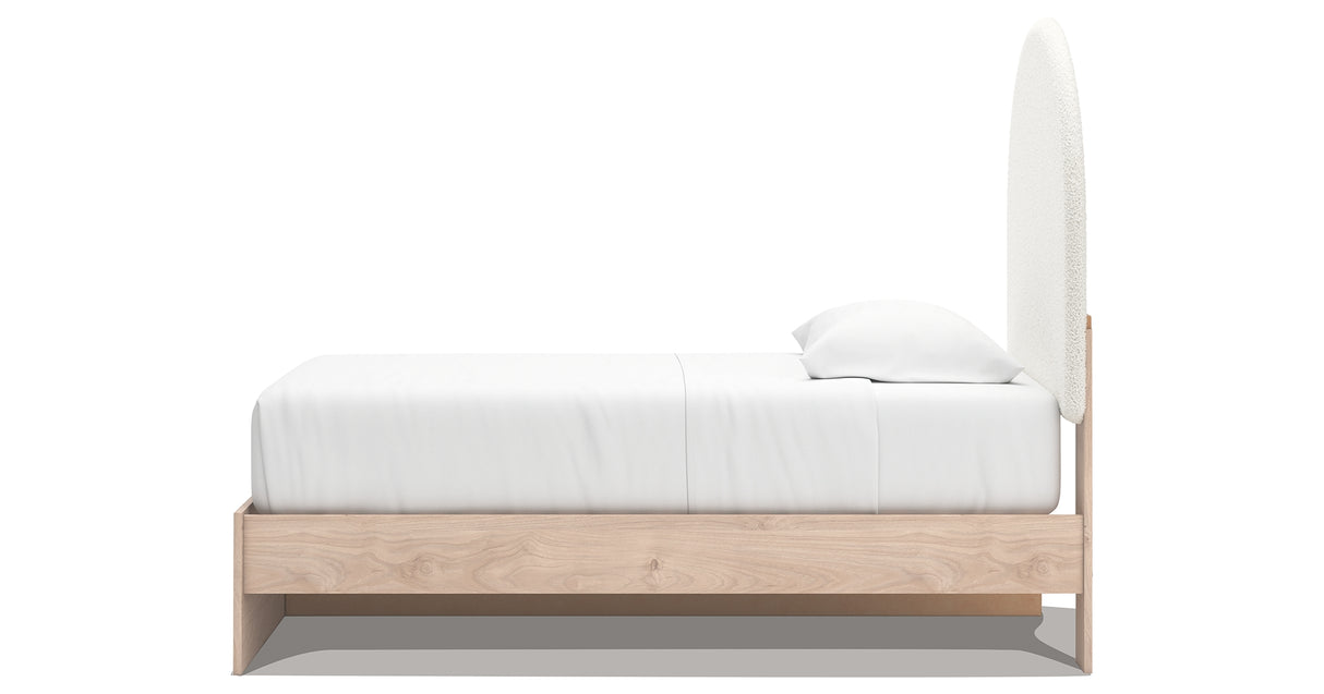 Arloster Tan/White Twin Upholstered Storage Bed with 2 Drawers from Ashley Furniture - Luna Furniture