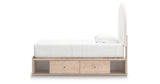 Arloster Tan/White Twin Upholstered Storage Bed with 4 Drawers from Ashley Furniture - Luna Furniture