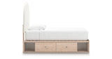 Arloster Tan/White Twin Upholstered Storage Bed with 4 Drawers from Ashley Furniture - Luna Furniture