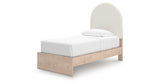 Arloster Tan/White Twin Upholstered Platform Bed from Ashley Furniture - Luna Furniture