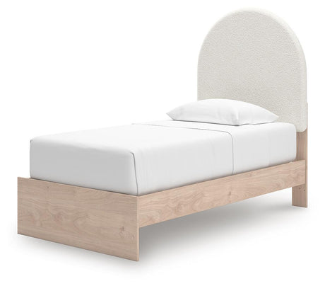 Arloster Twin Upholstered Panel Bed, Dresser and Mirror from Ashley Furniture - Luna Furniture