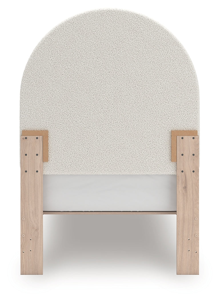 Arloster Twin Upholstered Panel Bed, Dresser and Mirror from Ashley Furniture - Luna Furniture