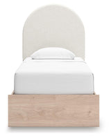 Arloster Twin Upholstered Panel Bed, Dresser and Mirror from Ashley Furniture - Luna Furniture