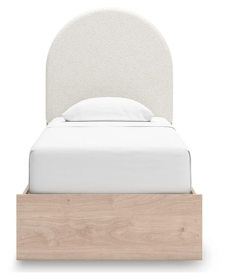 Arloster Twin Upholstered Panel Bed, Dresser and Mirror from Ashley Furniture - Luna Furniture
