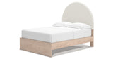 Arloster Tan/White Full Upholstered Platform Bed with Storage from Ashley Furniture - Luna Furniture