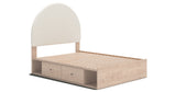 Arloster Tan/White Full Upholstered Platform Bed with Storage from Ashley Furniture - Luna Furniture