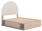 Arloster Tan Full Panel Storage Bed, Dresser, Mirror and Nightstand from Ashley Furniture - Luna Furniture