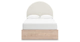 Arloster Tan/White Full Upholstered Platform Bed with Storage from Ashley Furniture - Luna Furniture