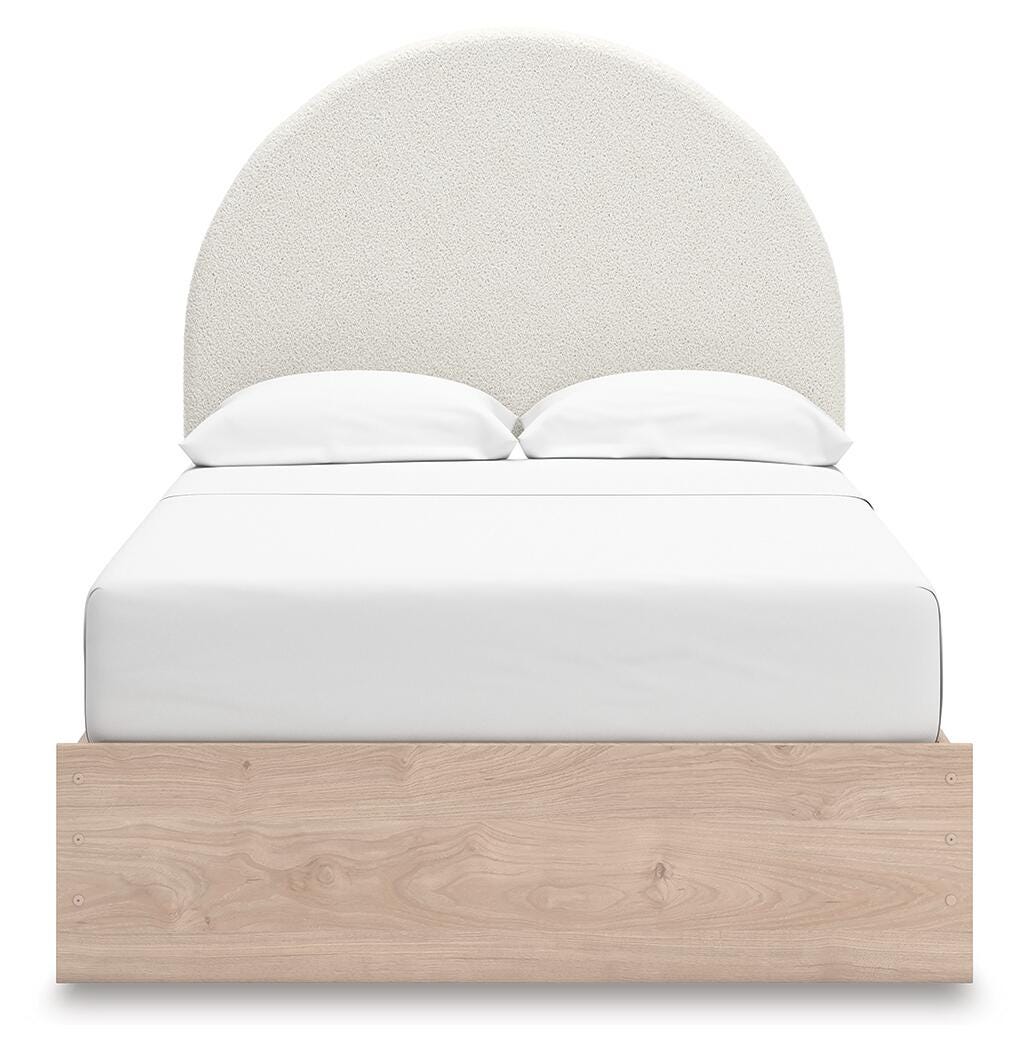 Arloster Tan Full Panel Storage Bed, Dresser, Mirror and Nightstand from Ashley Furniture - Luna Furniture