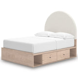 Arloster Tan/White Upholstered Storage Platform Youth Bedroom Set with 4 Side Drawers from Ashley - Luna Furniture