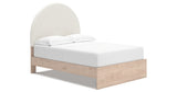 Arloster Tan/White Full Upholstered Platform Bed from Ashley Furniture - Luna Furniture