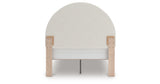Arloster Tan/White Full Upholstered Platform Bed from Ashley Furniture - Luna Furniture